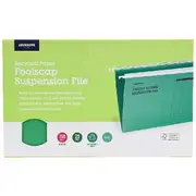 J.Burrows Recycled Foolscap Suspension Files Green 25 Pack