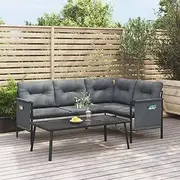 Patio Furniture Sets 2 Piece Garden Lounge Set Anthracite Steel