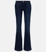 [7 For All Mankind] 7 For All Mankind Dojo studded low-rise flared jeans UK 8 blue