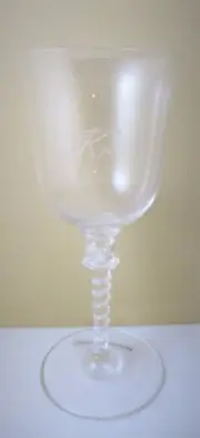 JULISKA AMALIA TULIP CLEAR WATER GOBLET(MONOGRAMMED"NKJ")- 8 1/4" X 3 1/2" 0411H