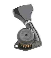 Hipshot Grip-Lock Open 18:1 6 inline Black Lefty locking Staggered tuners