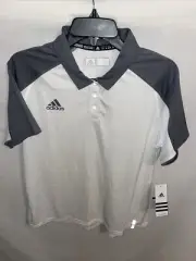 Adidas Climalite Womens Polo Shirt Sz XL White Gray Golf Athleisure Tennis NWT