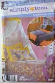 SIMPLICITY PATTERN 5123 BEDROOM ACCESSORIES COVERLET PILLOW SHAM UNCUT 2004 FF