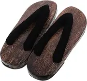[Holibanna] Japanese Round Toe Clogs Home Shoes Slippers Cosplay Slippers Costume Glasses Hat Jewelry Display Hooks Cute Thumb Tacks Decor Wooden Japanese Slippers Traditional Kimono Sandals