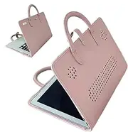 Pink Laptop Sleeve Case,PU Leather Laptop Protector Bag Pink with Handle | Waterproof Notebook Carrying Case, Computer Accessory for Work Travel