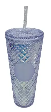 Starbucks 2022 White Silver Jeweled 24oz Venti Cold Cup Tumbler Iridescent Holo