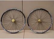 Road Bike Wheelset Bicycle Wheelset ，24'' 26'' 27.5'' 29'' MTB Wheelset Disc Brake Quick Release Mountain Bikes Front Rear Rims Bearing Hubs for 8 9 10 Speed(Gold,26inch)