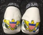 St.Thomas flag, mini Boxing Gloves Virgin Islands Rasta Car Hanging