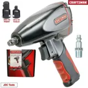 CRAFTSMAN 3/8 DRIVE AIR IMPACT WRENCH w 1/2 and 1/4 Adapters "3 tools in 1"
