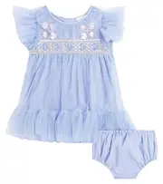 [Tutu Du Monde] Tutu Du Monde Baby Antoinette ruffled dress and bloomers set M 18-24 blue