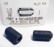 1/2-20x1" Hex Socket Set Screws Cup Point Alloy Steel (5)