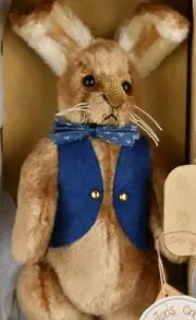Gund Barton's Creek Carlie Jointed Stuffed Rabbit, Rosalie Frischmann. 9"NRFB