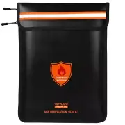 Fireproof Document Bag Waterproof Money Safe Pouch 15"x11" Zipper Closure