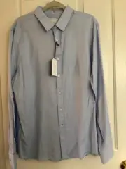 TOPMAN Light Blue Smart Long Sleeved Shirt XXL Brand New With Tag RRP $75 Cotton