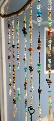 Handmade Suncatcher With Crystals. Windchime. Window Hanging. Garden Decor.