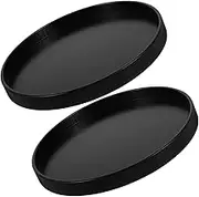 JUMPLAWN 2pcs Round Serving Trays Elegant Decorative Plates for Home Decor Kitchen Dining Room Coffee Table Rustic Farmhouse Style for Candle Holder Serving