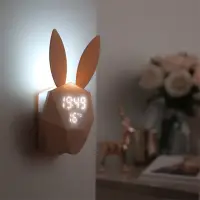 在飛比找蝦皮購物優惠-咪兔鬧鐘創意貪睡聲控小夜燈臥室電子鬧鐘帶夜燈創意磁吸電子鐘