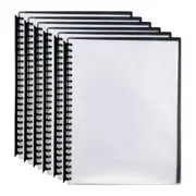 6PK Marbig 20-Pocket A4 Refillable Document Display Book - Clear Front/Black