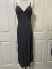 NWT MAXIM Grey Button Through Sleeveless Cotton Midi Dress ~ Size M