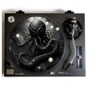HP Lovecraft Cthulhu Turntable Slipmat for Vinyl Records Goth, Emo, Aesthetic