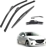 ,For Mazda 2,For Demio DJ 2015 2016 2017 2018 2019 Car Front Rear Windscreen Wiper Blades Brushes Cutter Accessories J Hook 22"+17"+14"