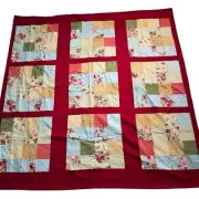 Handmade Patchwork Squares Colorful Quilt NEEDS QUILTED Cottage 65” X 65”