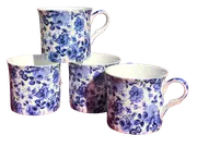 Blue Chatsworth Design Set of 4 mugs NEW Heritage Brand 300ml 10.5 oz ea