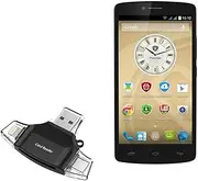 BoxWave Smart Gadget Compatible with Prestigio MultiPhone 5550 Duo - AllReader SD Card Reader, microSD Card Reader SD Compact USB - Jet Black