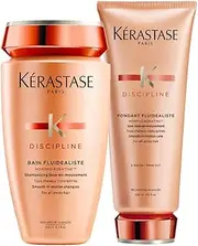 Kérastase Shampoo & Conditioner Discipline Bain Fluidealiste 250 ml & Fondant Fluidealiste 200 ml - Anti-Frizz for Unruly & Sensitized Hair