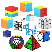 Vdealen 12 Pack Speed Cube Set Puzzle Cube Pack, 2x2 3x3 4x4 Pyramid Dodecahe...