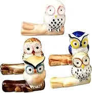 LAPYAPPE 5pcs Owl Chopstick Holder Cute Cutlery Rest Decorative Dining Table Accessory for Everyday Use Unique and Functional Kitchen Decor