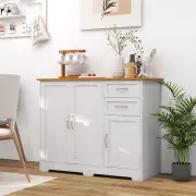 CostwayBuffet Sideboard Storage Cabinet with Spacious Table Top-White