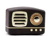 Creative Retro Bluetooth Audio Mini Portable High Quality with FM Bluetooth Small Speaker-Brown