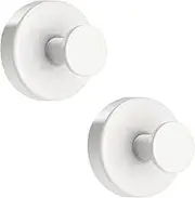 Suction Cup Hooks for Shower,No Drill,Strong Adhesive Hooks,Suitable for Hanging Robes,Loofah Towels Suction Hooks,Mountable on Bathroom,Kitchen,Glass,Mirrors,White,Pack of 2