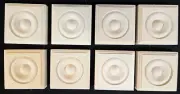 HOUSE OF FARA 7/8 in. x 3-1/4 in. x 3-1/4 in. Hardwood Rosette Block 8 Pack