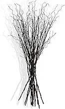 FLOERVE 12 Pcs Artificial Curly Willow Branches Plants Decorative Brown Twig Stems Spray Tall for Vase DIY Crafts Wedding Floral Arrangement Home Decor Indoor