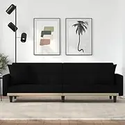 VRAXO Sofa Bed with Cushions Black Fabric -29.5KG,351877