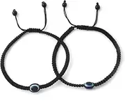 [ARTIFICIAL TREE] Evil Eye Charms Black Thread Adjustable Anklet (Payal) | Stylish Protective Anklet for Women and Girls | Trendy Black Thread Anklet (AT ANK 003), ADJUSTABLE, Thread, Cubic Zirconia
