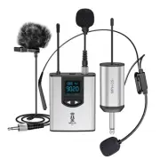 Wireless Microphone System Headset/Stand/Lavalier Lapel Mic with Rechargeable...