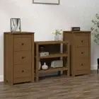 2pcs Pine Wood Sideboard Buffet Cabinet Storage Door Cupboard Shelf Kitchen