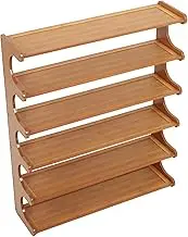 Alipis 1set Bamboo Shoe Rack Freestanding Organizer for Entryway Bedroom Bathroom Easy to Clean Storage for Boots Sneakers and Heels Rustic Design for Versatile Use