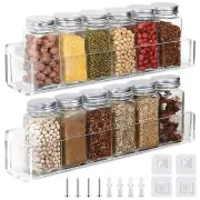 Acrylic Spice Rack Attached to the Wall for Kitchen Cabinet Doors or Hanging ...
