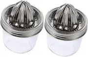 Stainless Steel Juicer Handheld Manual Press Lemon Juicer Canning Jar for Oranges Household