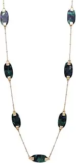 [Rosemarie Collections] Women's Lucite and Gold Tone Extra Long Strand Necklace