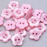 100 Pcs Pink Pearlescent Buttons 2 Hole Flower Resin Button Sewing Buttons for Baby and Kids Knitting Cardigans DIY Handmade Sewing Crafting Decoration