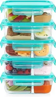 Pyrex Mealbox Bento Box Glass Snap Cover 2.3 Cup - 5 Pack