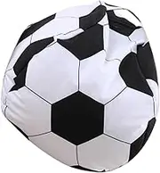 Generic 21 Kids Bean Bag Chair Cover Soccer Shape Stuffed Animal Storage Bag Fuzzy Toy Organizer for Boys Girls Soft Plush Multifunctional