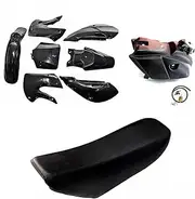 TDR KLX110 Black Plastic Fender Seat Fuel Tank Kit 125cc 140cc 150cc 160cc 200cc 250cc Dirt Trail Pit Bike Fairing Body Parts Pitpro Orion Focico