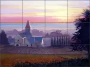 Sunrise Tile Mural Jack White Landscape Art Ceramic Backsplash JWA013