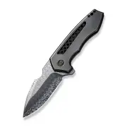 WE Knife Harpen Frame Lock 23019-DS1 Titanium Damasteel (Hugin) Pocket Knives
